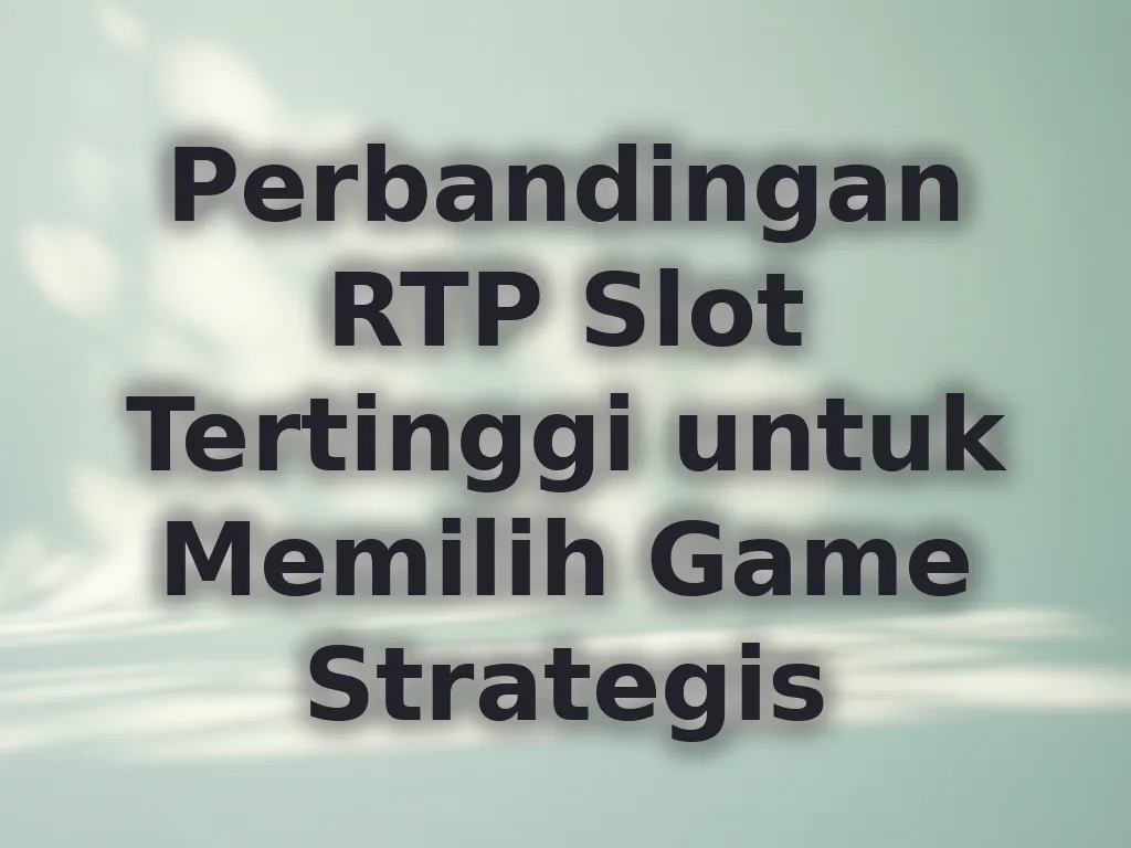 Perbandingan RTP Slot Tertinggi untuk Memilih Game Strategis